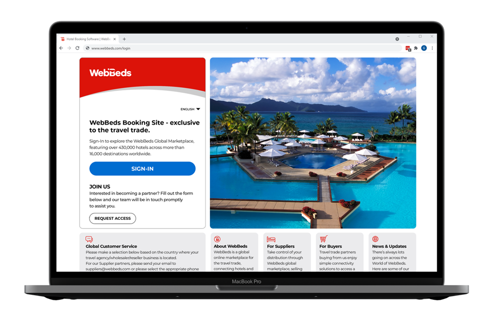 WebBeds announces new booking website at Arabian Travel Market.
